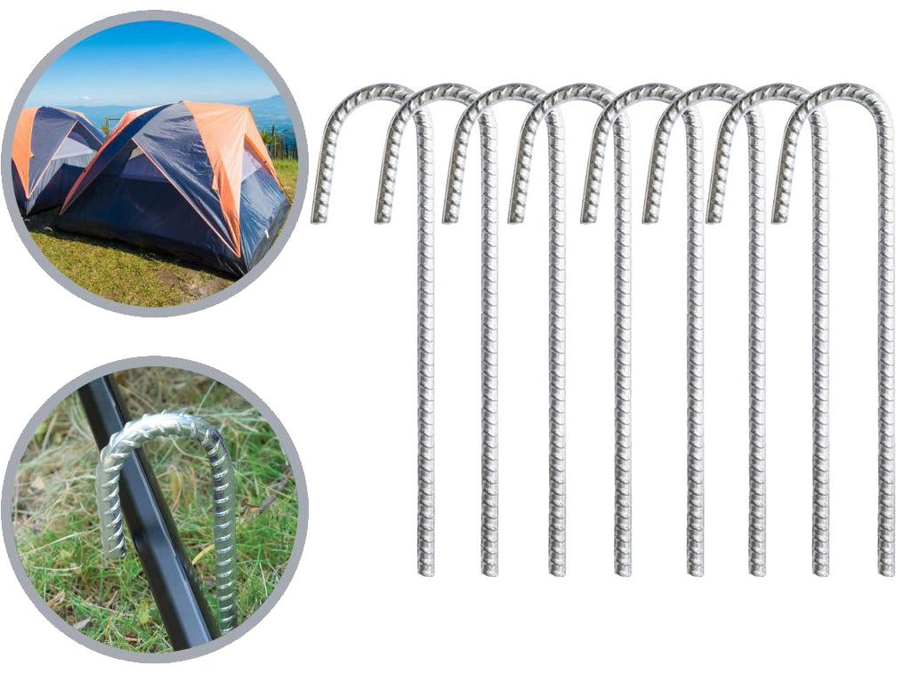 Galvanised Heavy Duty Steel Metal Ground Stakes Camping Tent Gazebo Marquee Pegs Galvanised Heavy Duty Steel Metal Ground Stakes Camping Tent Gazebo Marquee Pegs